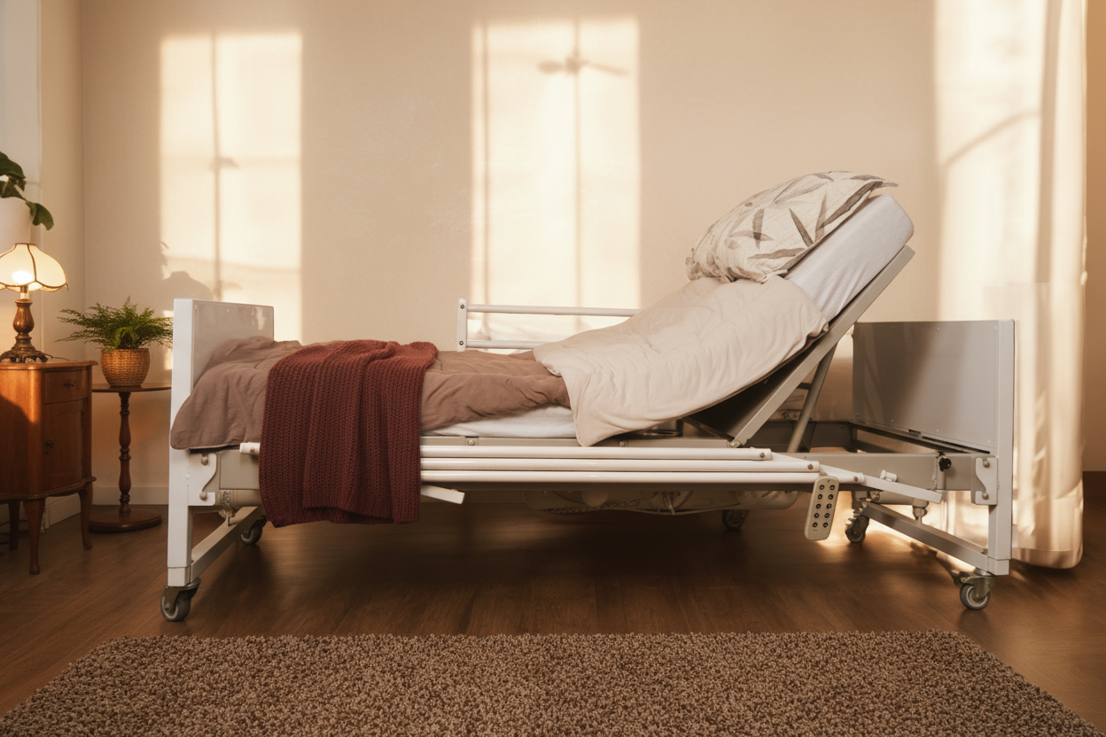 Cama Elétrica Hospitalar 8 Posições Grades em Barra - Imagem 2